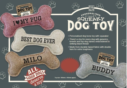 Personalised squeaky dog - squeaky,