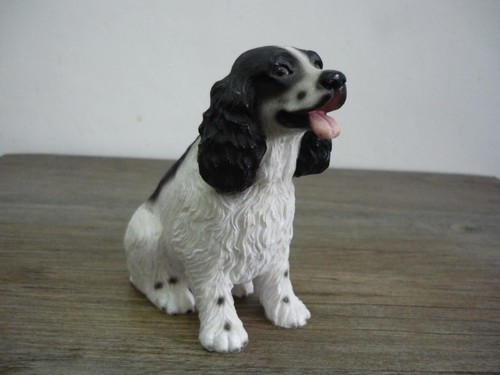 Vintage black white cocker - &,
